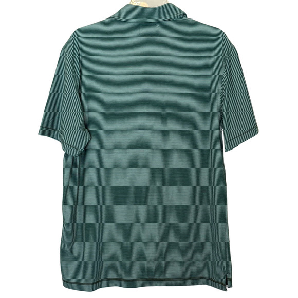 Mens Linksoul Short Sleeve Green w/Black Stripes Golf Polo - Size Large - Picture 9 of 9